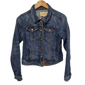 Pilcro And The Letterpress Classic Blue Distressed Denim Jacket Size Small